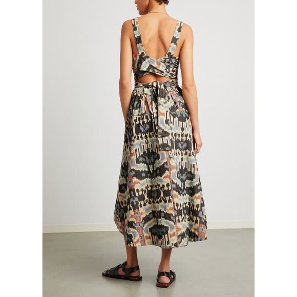 Ulla Johnson Handmade Honey Onyx Ikat Sarika Dress Size 4 - Picture 3 of 13